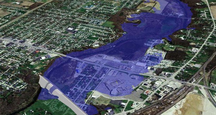 Mounds Lake Reservoir Map Mounds Dam in Anderson   DLZ